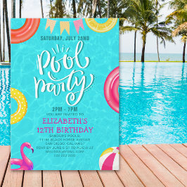 Fun Pool Party Birthday Invitation – Summer Splash 招待状