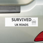 Fun Pothole Bumper Sticker SURVIVED UK ROADS 2026 バンパーステッカー (車上)