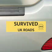 Fun Pothole Bumper Sticker SURVIVED UK ROADS 2026 バンパーステッカー (車上)