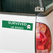Fun Pothole Bumper Sticker SURVIVED UK ROADS 2026 バンパーステッカー (トラック上)