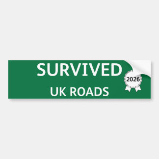 Fun Pothole Bumper Sticker SURVIVED UK ROADS 2026 バンパーステッカー