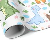 Fun Prehistoric Gift Wrap for Kids & Dino Lovers ラッピングペーパー (ロールコーナー)