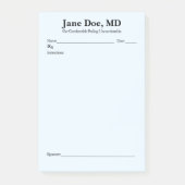 Fun prescription 4" x 6" Post It notes Blue ポストイット (正面)