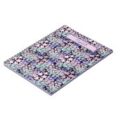 Fun Purple and Pink Flowers Custom Name ノートブック (左側)