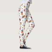 Fun Purple Hat Catoween, Cute Orange Pumpkin レギンス (右)