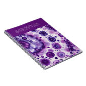 Fun Purple Violet Pink Batik Circles Art Pattern ノートブック (右側)