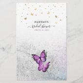 Fun Purple Watercolor Butterfly Bridal Shower Game (裏面)