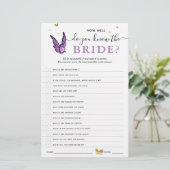 Fun Purple Watercolor Butterfly Bridal Shower Game (スタンド正面)