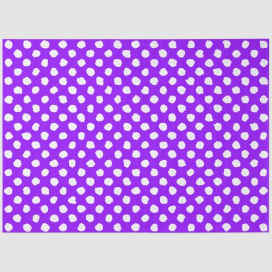 Fun Purple With Irregular White Polka Dots 薄葉紙 (正面)