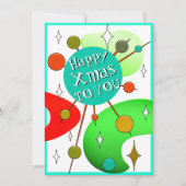 Fun Quirky Retro Christmas Mid Century シーズンカード (正面)