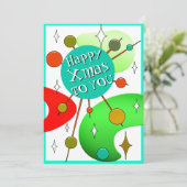 Fun Quirky Retro Christmas Mid Century シーズンカード (スタンド正面)