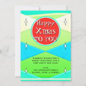 Fun Quirky Retro Christmas Mid Century シーズンカード (裏面)
