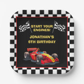 Fun Racing Driver Birthday Boy ペーパープレート (正面)
