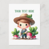 Fun Radishes farmer customizable  ポストカード (正面)