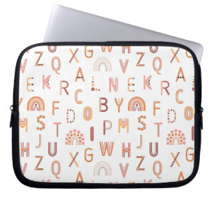Fun Rainbow Alphabet Pattern ラップトップスリーブ