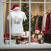 Fun Red and Green Merry and Bright Baby Christmas ベビーTシャツ