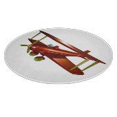 Fun Red Bi-plane Aviation Aerospace Flight カッティングボード (角)