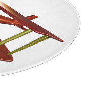 Fun Red Bi-plane Aviation Aerospace Flight カッティングボード (角)