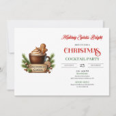 Fun Red Green Festive Cocktails Party Invitation 招待状 (正面)