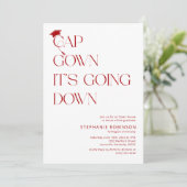 Fun Red & White Cap, Gown Graduation 招待状 (スタンド正面)