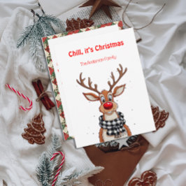 Fun reindeer Rudolph christmas wishes Postcard シーズンカード