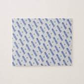 Fun Repeating Name with Stars Blue & Gray ジグソーパズル (横)