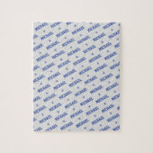 Fun Repeating Name with Stars Blue & Gray ジグソーパズル (縦)