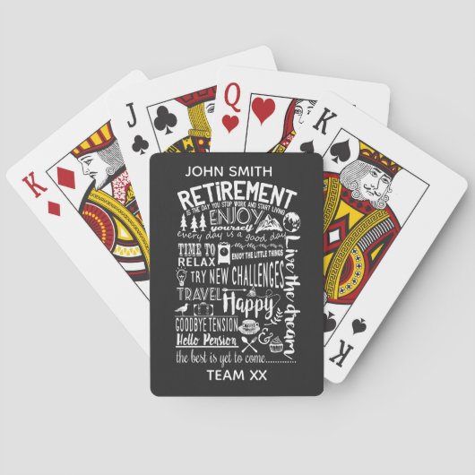 Fun Retirement Playing Cards | Custom Personaliz トランプ (裏面)