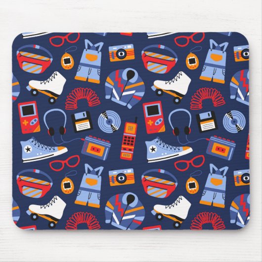 Fun retro 90s nostalgia – Y2K tech and clothing マウスパッド (正面)