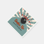 Fun Retro Bowling Birthday boy  Party for Kids スタンダードカクテルナプキン (角)