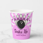 Fun Retro Bowling Birthday Girl Party 紙コップ (正面)