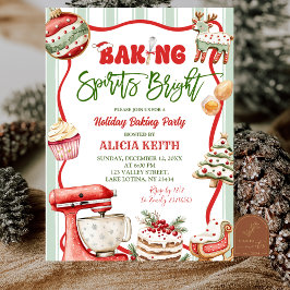 Fun Retro Christmas Baking Spirits Bright  招待状