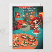 Fun Retro Christmas Dinner Party 1950s Lounge 招待状 (正面)