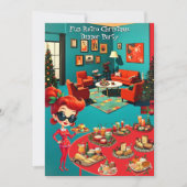 Fun Retro Christmas Dinner Party 1950s Lounge 2 招待状 (正面)