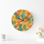 Fun Retro Classic Amorphous Shapes Art Pattern ラージ壁時計 (ホーム)