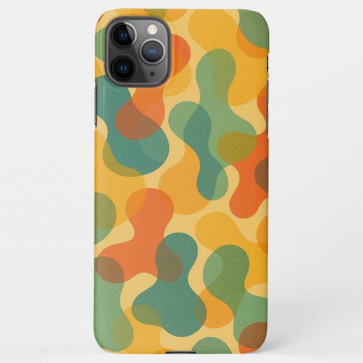 Fun Retro Classic Amorphous Shapes Art Pattern iPhoneケース (裏面)