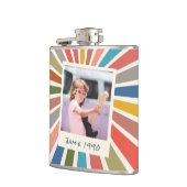 Fun Retro Custom Birthday Vintage Photo フラスク (左)