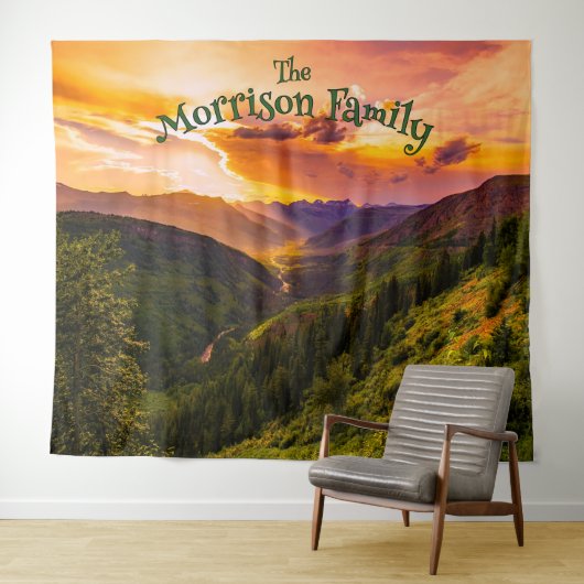 Fun Retro Mushrooms Family Reunion Photo Backdrop タペストリー (インサイチュ(横))