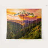 Fun Retro Mushrooms Family Reunion Photo Backdrop タペストリー (正面(横))