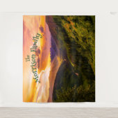 Fun Retro Mushrooms Family Reunion Photo Backdrop タペストリー (正面)