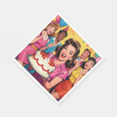 Fun Retro Pop Art Comic Mid-Century Birthday スタンダードランチョンナプキン (角)