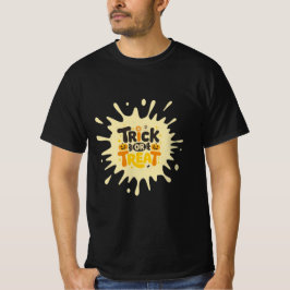 Fun Retro "Trick or Treat" Splash メンズハロウィン Tシャツ