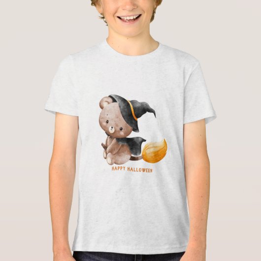 Fun Retro "Trick or Treat" Splash Halloween  トライブレンドＴシャツ (正面)