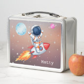 Fun Rocket Spaceman Child's Lunch Box メタルランチボックス (インサイチュ)