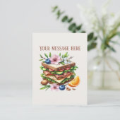 Fun sandwich shop add message business name ポストカード (スタンド正面)