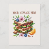 Fun sandwich shop add message business name ポストカード (正面)