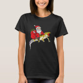 Fun Santa Delivering Presents On Tシャツ (正面)