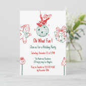 Fun Santa & Gingerbread Holiday Christmas Party 招待状 (スタンド正面)