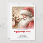 Fun Santa Rudolph Family Christmas Invitation 招待状 (正面)