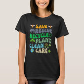 Fun Save Bees Rescue Animals Recycle Earth Day Gro Tシャツ (正面)
